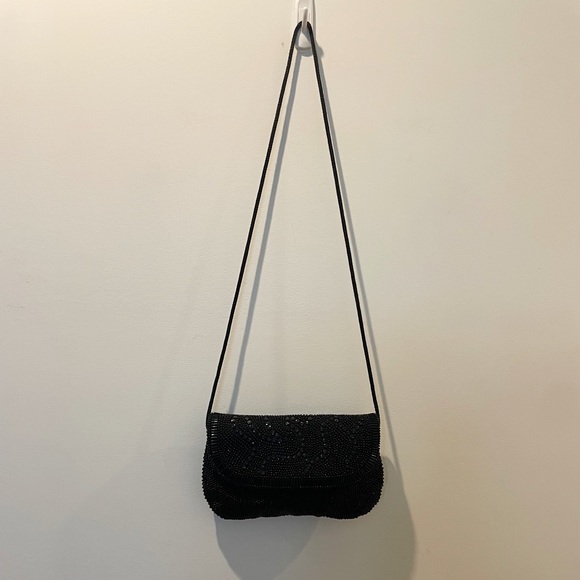 Vintage 80s Holiday Fair Black Beaded Handbag/Clutch - Picture 4 of 15